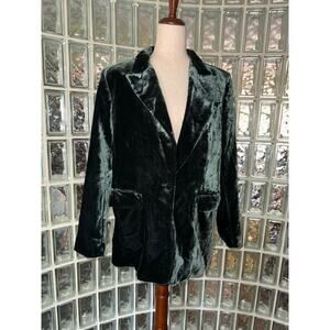 Banana Republic dark green relaxed easy velour blazer - size 10